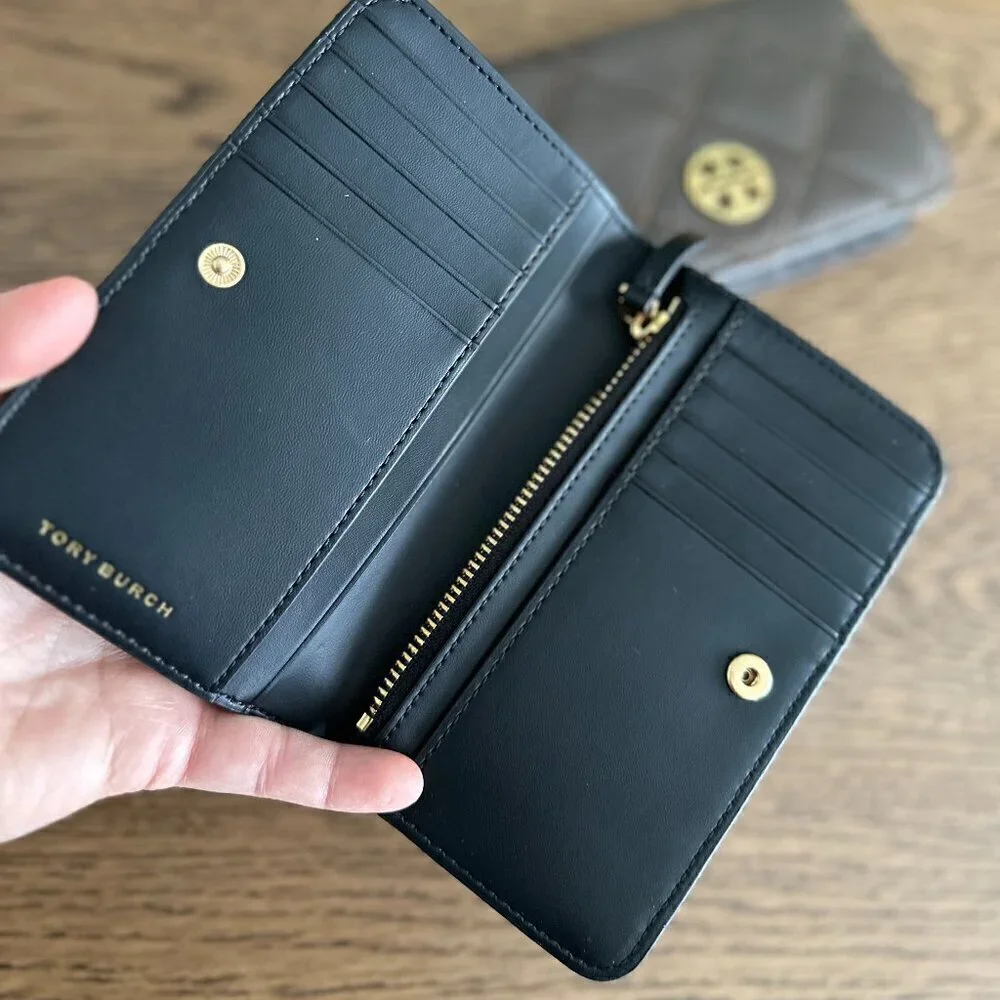 NWT! New! Tory Burch Willa Medium Wallet -Leather -Black